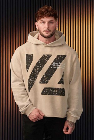 Beige Wash YoungLa 568 - Icon Washed Hoodies | 7682-SWHGQ