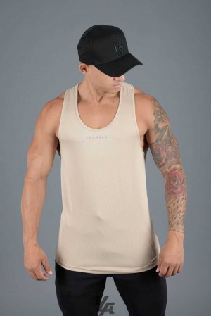 Beige YoungLa 305 Performance Line Tank Tops | 2164-FQRWN