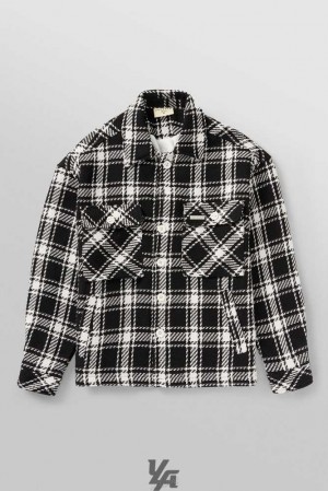 Black/White YoungLa 519 - Woven Flannel Jackets | 7625-SGPMT