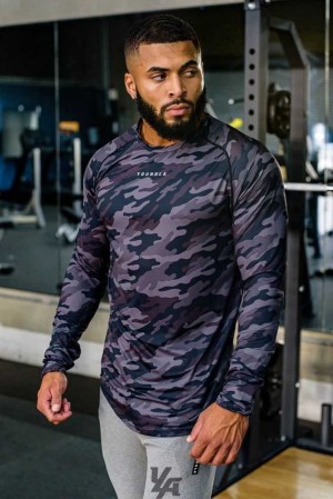 Black Camo YoungLa 441 Performance Line Longsleeve Shirts | 6310-YSPUL