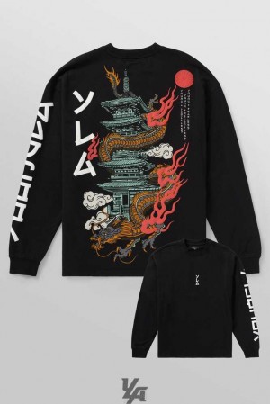 Black Temple Dragon YoungLa 8038 - Tokyo Longsleeves | 6179-PVJYF