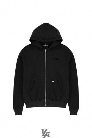 Black Wash YoungLa 515 Monarch Zip-up Hoodie | 6581-UAGBN