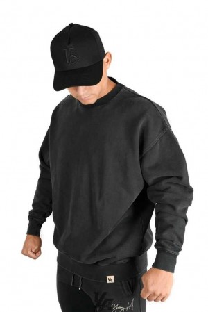 Black Wash YoungLa 530 Gin N Juice Oversized Crewnecks | 1372-EMRCV