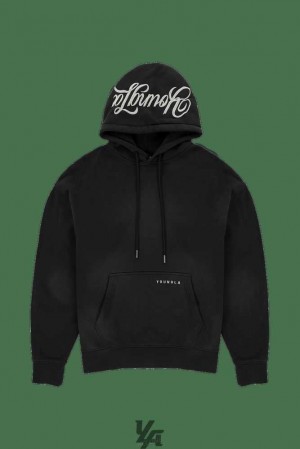 Black Wash YoungLa 549 Phantom Hoodies | 8067-ORDLJ