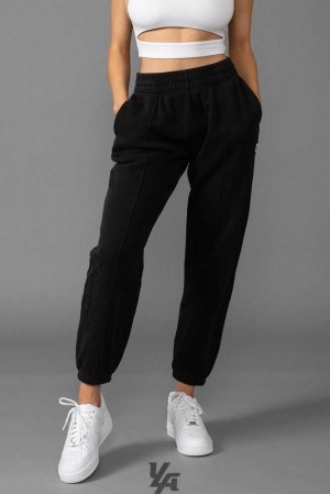 Black Wash YoungLa W202 - Script Joggers | 6082-ABSCJ