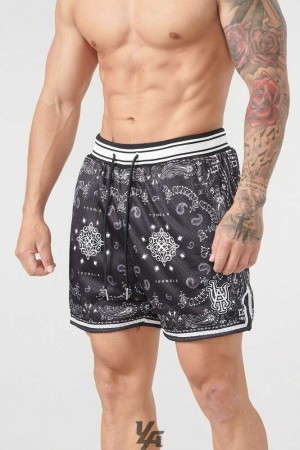 Black YoungLa 132 Infamous Bandana Shorts | 2864-LNQEM