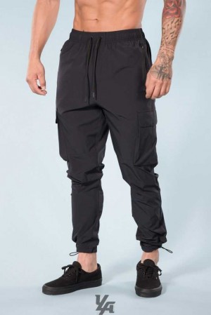 Black YoungLa 218 Travel Cargo Joggers | 1597-ETFOK