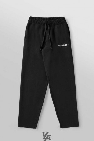 Black YoungLa 255 - Knitted Joggers | 2914-LOMYP