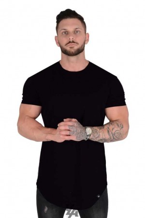 Black YoungLa 402 Perfect Tee - Scallop Bottom | 3495-FONJA