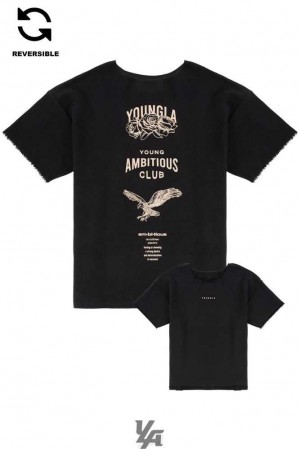 Black YoungLa 455 Reversible Immortal Tee | 9341-IQMWO