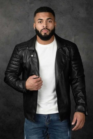 Black YoungLa 510 Roadster Leather Jackets | 1586-HSGEL