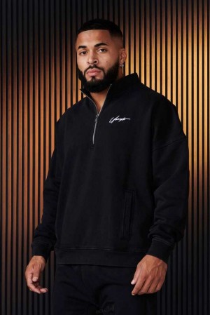 Black YoungLa 520 - Sunday Quarter Zips | 6351-XOFQT