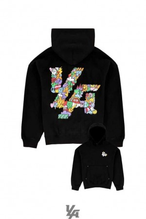 Black YoungLa 560 Trippy Logo Hoodies | 3269-BYGUZ