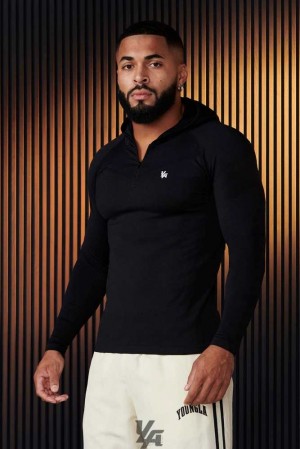 Black YoungLa 832 - SuperVillain Compression Hoodies | 1759-AFHRB