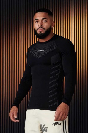 Black YoungLa 833 - Superhero Compression Longsleeves | 7429-AWQNT