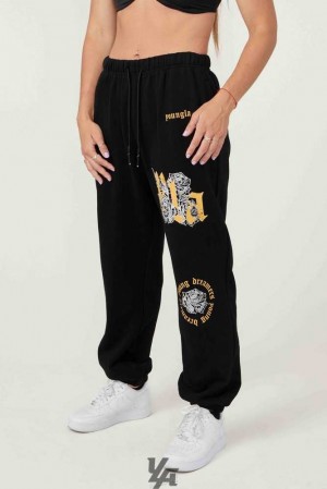 Black YoungLa W224 Rose Joggers | 0592-PSTHU