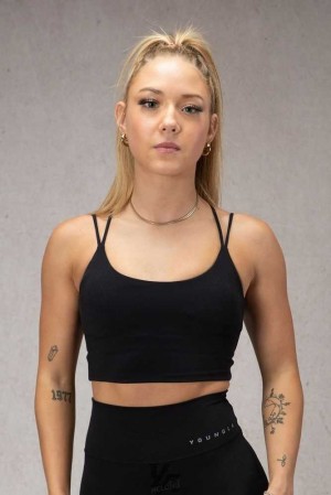 Black YoungLa W310 Progress Sports Bra | 2184-LHISJ