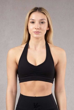 Black YoungLa W320 Power Backless Sports Bra | 3761-QAVWF