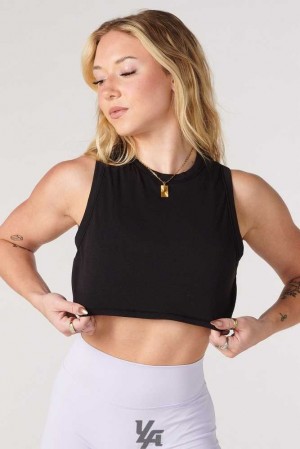 Black YoungLa W321 Cloud Modal Tank | 6457-DXHAY