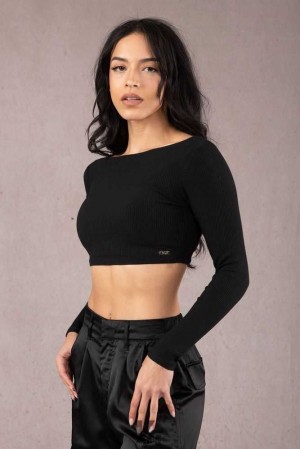 Black YoungLa W419 Grace Cropped Top | 0695-IWQCU