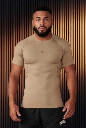 Bleached Sand YoungLa 425 - Iron Compression Tees | 1284-QWBUE