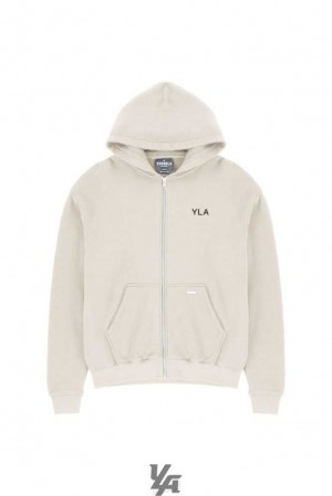 Bone Wash YoungLa 515 Monarch Zip-up Hoodie | 3491-PFDWZ