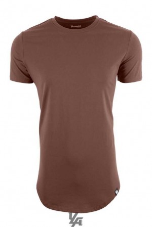 Brown YoungLa 402 Perfect Tee - Scallop Bottom | 2910-XHKAP