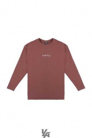 Brown YoungLa 427 Simple Things Long Sleeve Shirt | 0198-ERQHV