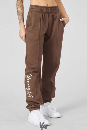 Brown YoungLa W202 Script Joggers 2.0 | 3580-YHFNS