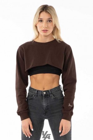 Brown YoungLa W501 Super Crop Sweater | 4126-OJZTM