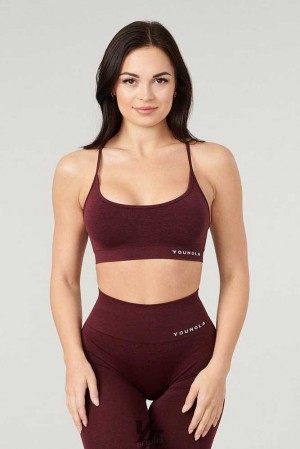 Burgundy Silk YoungLa W329 - Core Seamless scoop neck bra | 0623-UFNVE