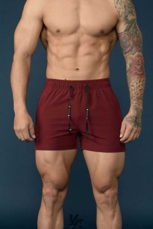 Burgundy YoungLa 101 Bodybuilding Short Shorts | 3825-VGRZU