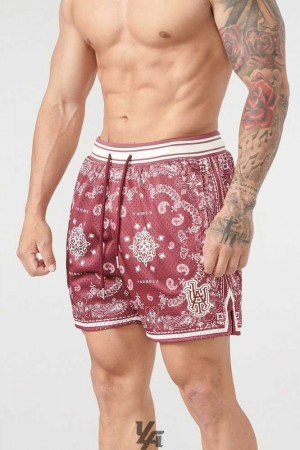 Burgundy YoungLa 132 Infamous Bandana Shorts | 3129-DHGXS