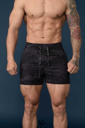 Camo Black YoungLa 101 Bodybuilding Short Shorts | 3165-JXEZC