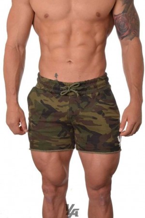 Camo Green YoungLa 102 Bodybuilding French Terry Shorts | 1358-KZHPT