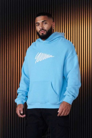 Carolina Blue YoungLa 510 - Wavy Hoodies | 0213-DXNMU