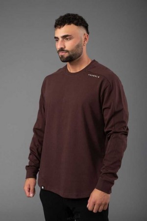 Chocolate Plum YoungLa 814 Offset Long Sleeves | 8017-AJMCN