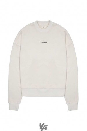 Cream Wash YoungLa 561 Super Size Crewnecks | 5460-HXLOJ