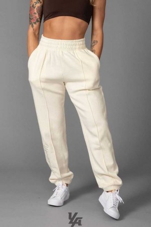 Cream Wash YoungLa W202 - Script Joggers | 6835-IYTHJ