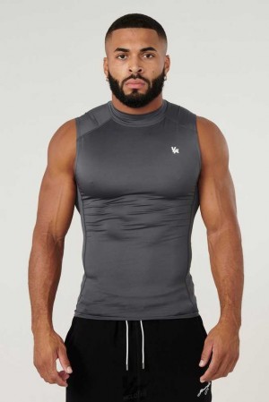 Dark Grey YoungLa 315 - Stealth Compression Cut-Offs | 6197-ZKTUG