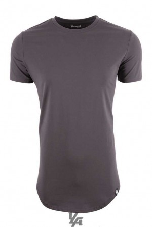 Dark Grey YoungLa 402 Perfect Tee - Scallop Bottom | 6729-GVNTZ