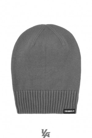 Dark Grey YoungLa 928 Essential Beanies | 6940-FILZY