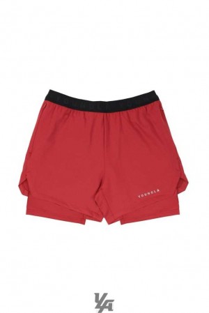 Dark Red YoungLa 129 Trilogy Compression Shorts | 5601-PEHXO