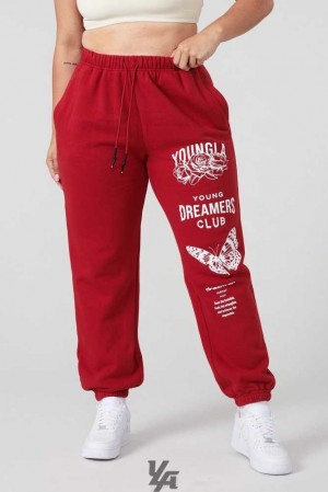 Deep Red YoungLa W211 Dreamer Joggers New Colors | 0897-QOWYT