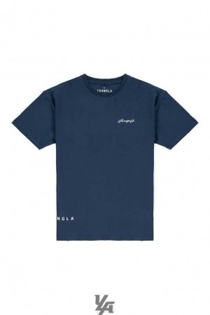 Deep Teal YoungLa 414 Signature Tees | 8347-HALDZ