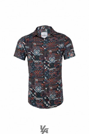 Ethnic Vibes YoungLa 439 Miami Vice Short Sleeve Shirts | 2790-XPBNT