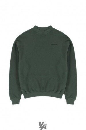 Forest Green Wash YoungLa 525 Monarch Mock-neck Sweater | 3726-GWVDL