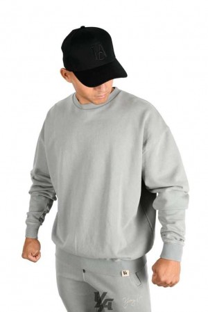 Grey Wash YoungLa 530 Gin N Juice Oversized Crewnecks | 8296-MZLTD