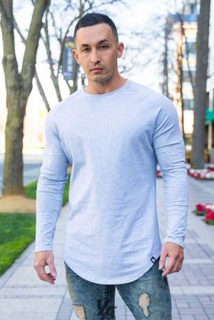 Heather Grey YoungLa 410 PERFECT RAGLAN LONG SLEEVE SHIRTS | 8147-XIKTC