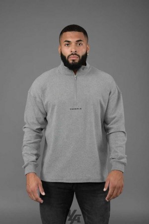 Heather Grey YoungLa 545 Cloud Quarter Zip | 0384-CIGKU